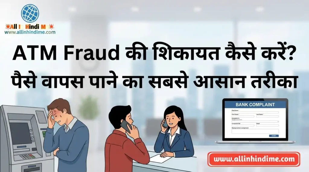 ATM Fraud Complaint कैसे करें? पैसे वापस पाने का सबसे आसान तरीका ATM Fraud Complaint कैसे करें पैसे वापस पाने का सबसे आसान तरीका